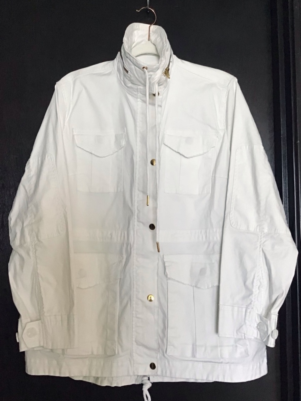Laurie Felt Cotton Anorak Jacket with Brass Accents